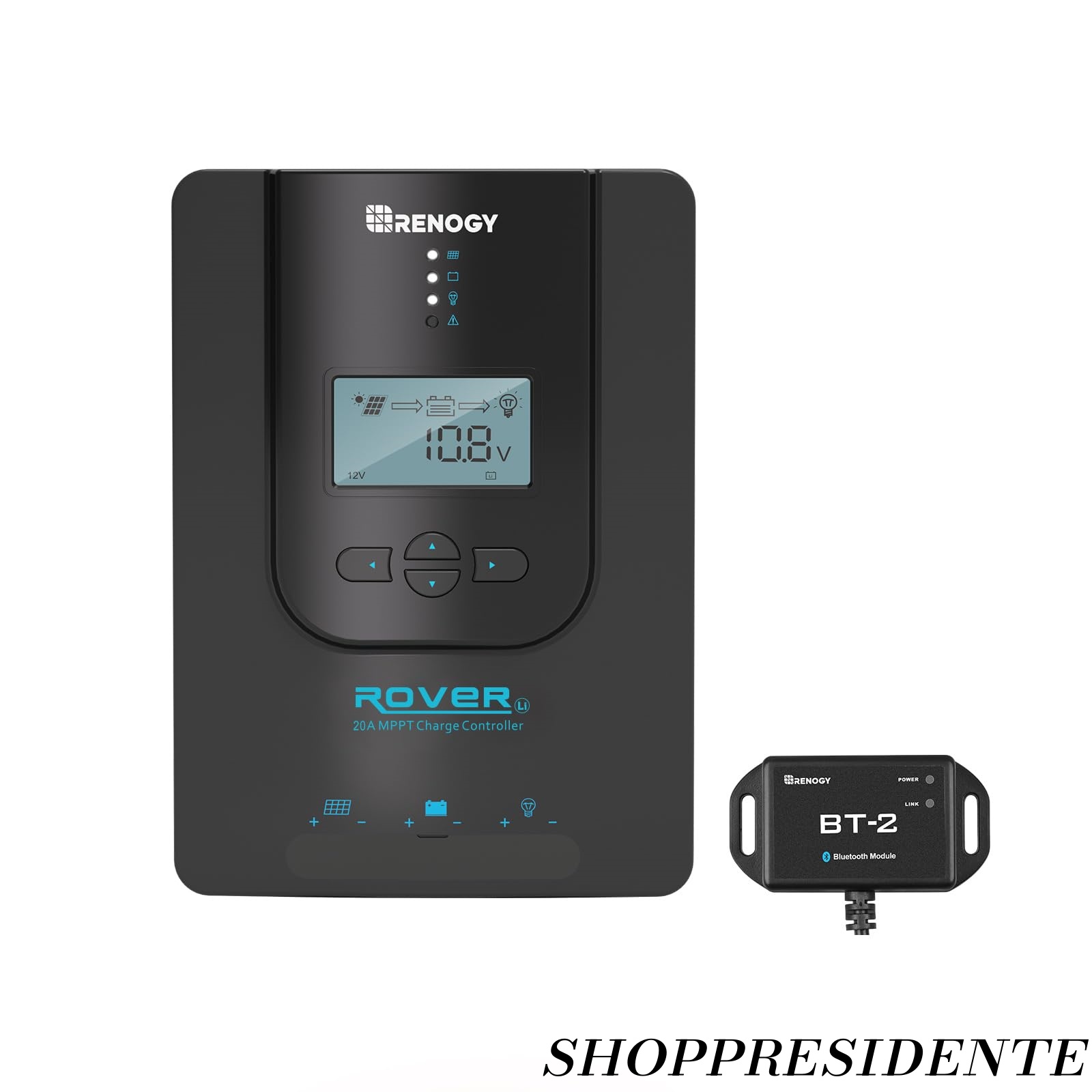 【まとめ買いで最大500円OFFクーポン!】【送料無料】20A MPPTチャージコントコントローラーセット（BT2モジュール付き）LCD液晶画面付き 太陽光発電 災害対策 停電 防災予備品 車中泊 船 キャンプ