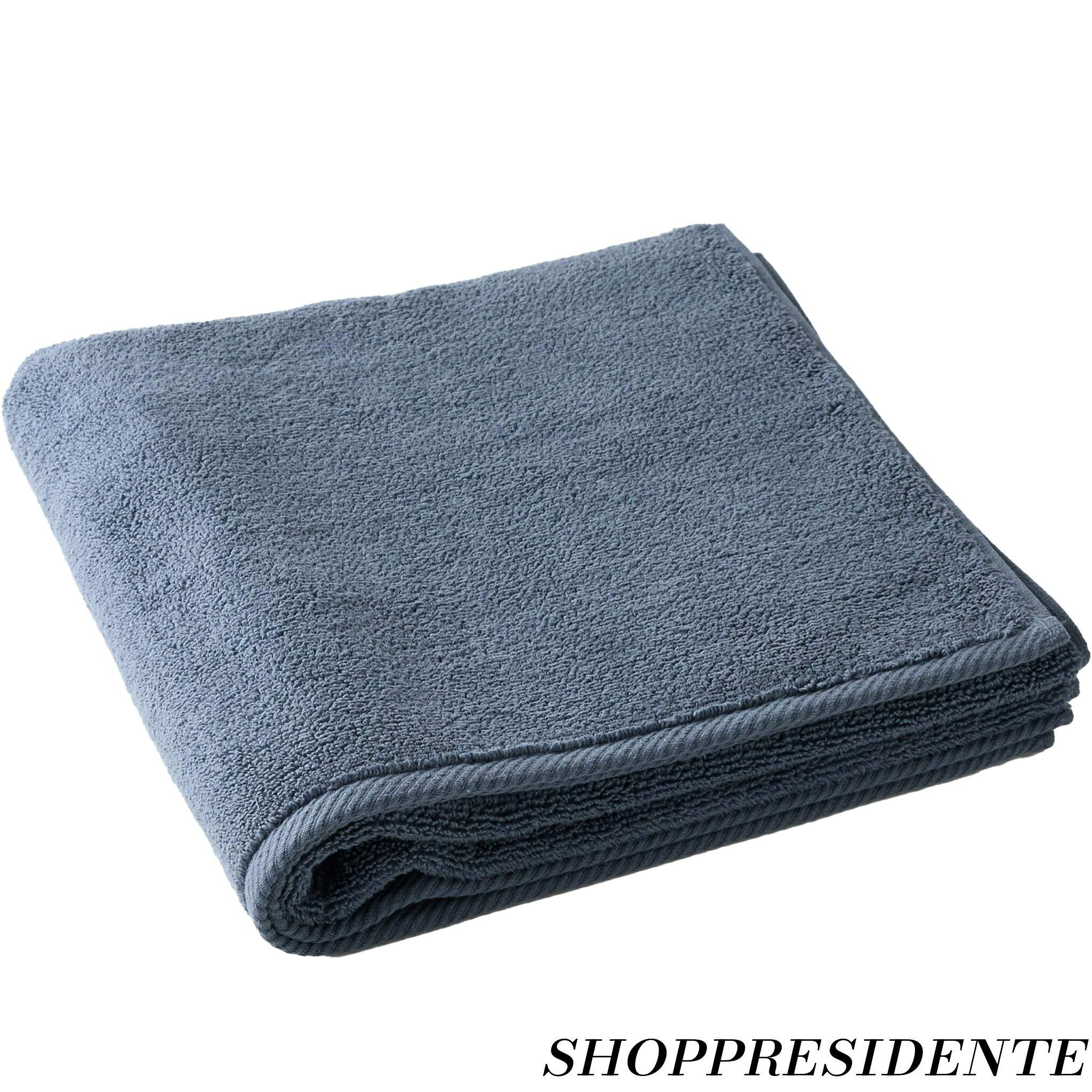 【まとめ買いで最大500円OFFクーポン!】【送料無料】Cotton ラグジュアリー バスタオル 137×76cm / ブルーグレー