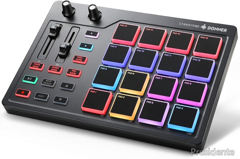 【送料無料】Donner MIDIコントローラー 16パッド USB Type-c 音楽制作 バックライト付き 日本語取扱説明書 STARRYPAD｜Shop Presidente 店