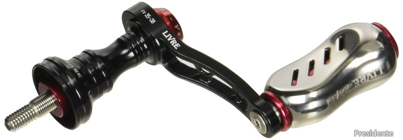 【送料無料】リール F.V35-38 Sハンドル Finoノブ シマノS2用 (ブラックP+レッドG)|Shop Presidente 店