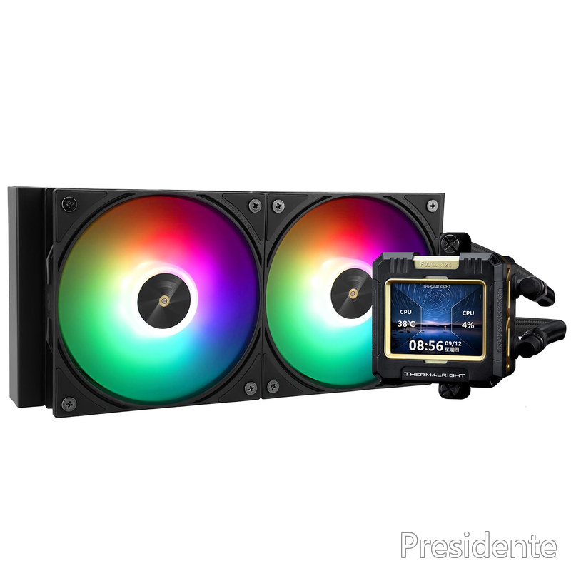 【送料無料】Thermalright FW 240ブラックARGB CPUウォータークーラー、2000RPMの2つのPWMファン、320 * 240解像度のIPS LCDスクリーン、液体CPUクーラー、AMD用CPU PC Aioクーラー:AM4 / AM5 / Intel LGA1700｜Shop Presidente 店