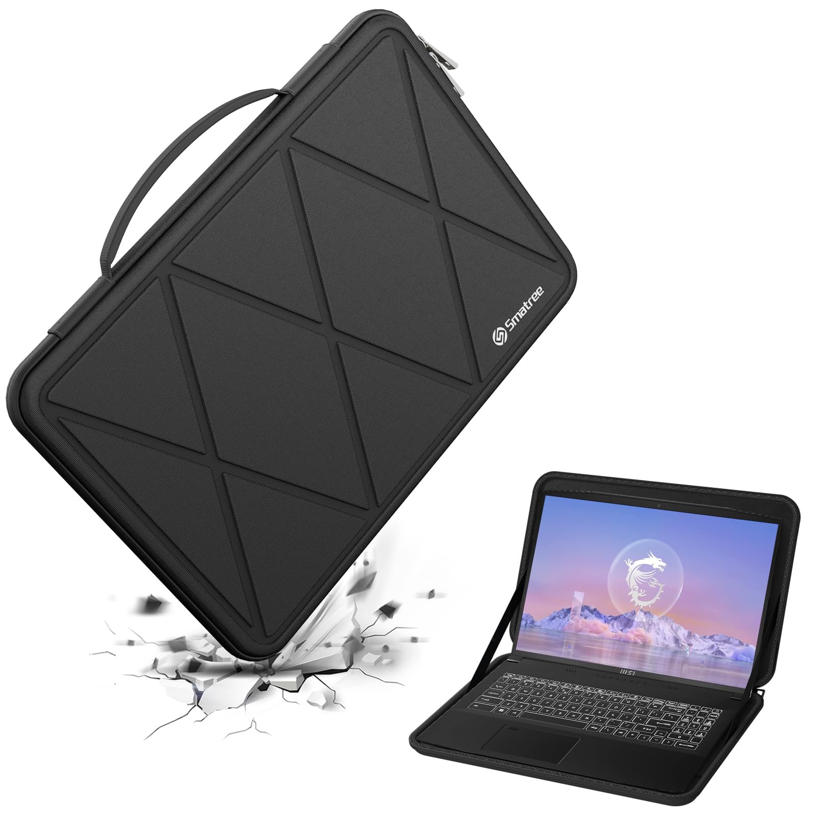【送料無料】Smatree 硬質EVA保護スリーブケース 15.6インチ MSI Bravo 15 A4DDR 、Thin GF63、MSI GF65 Thin/GV15 Thin/WF65ラップトップ用 15.6インチノートパソコンケース 防水 360度耐衝撃 (X8288)｜Shop Presidente 店 7,022円