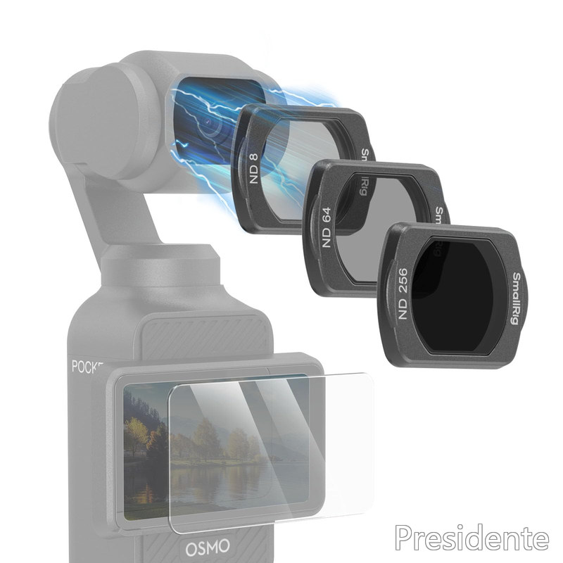 【送料無料】SmallRig 磁気 ND フィルター セット DJI Osmo Pocket 4 / 3用 ND8、ND64、ND256 マルチコーティング フィルターとスクリーン プロテクターが付属 屋外でのレンズ保護と露出制御用アクセサリー 4774｜Shop Presidente 店