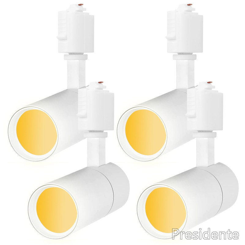 【送料無料】ライティングレール用スポットライト電球色100W相当 消費電力10W 大光量1000LM 照射角度調節可能 一般家庭照明/演出照明/商業施設/店舗・商品展示用照明(白い 4個セット)|Shop Presidente 店