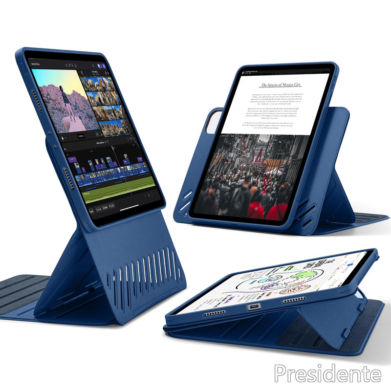 【送料無料】ESR iPad Pro 12.9 ケース (2022/2021、第6/5世代) 専用 取外し可能なマグネットカバー付き回転式ケース 縦向き/横向きスタンド 9段階の角度調節可能 頑丈な保護 Shiftシリーズ ブルー｜Shop Presidente 店