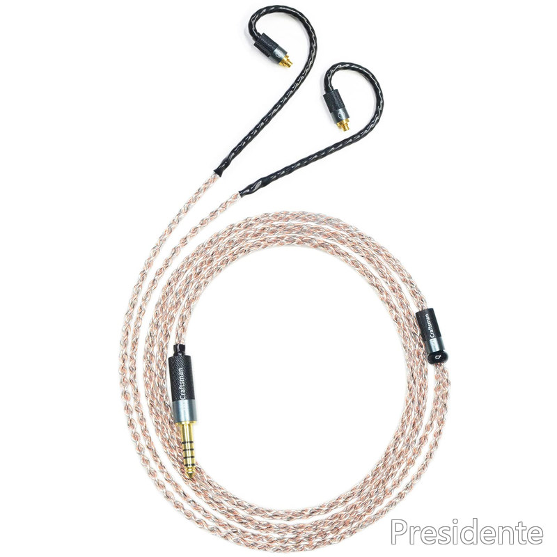 【送料無料】GUCraftsman 5N OFC 銅 + グラフェン混合編組 MMCX ゼンハイザー IE200 IE300 IE600 IE900 ヘッドフォン交換ケーブル (3.5mm)｜Shop Presidente 店