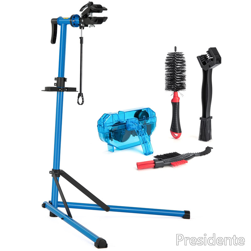 【送料無料】CXWXC 自転車 メンテナンススタンド ワークスタンド ロードバイク スチール製 高さ/角度調節可 折りたたみ式 ディスプレイスタンド 工具トレー/ハンドル支えバー付 ブラック (CX-C10)|Shop Presidente 店