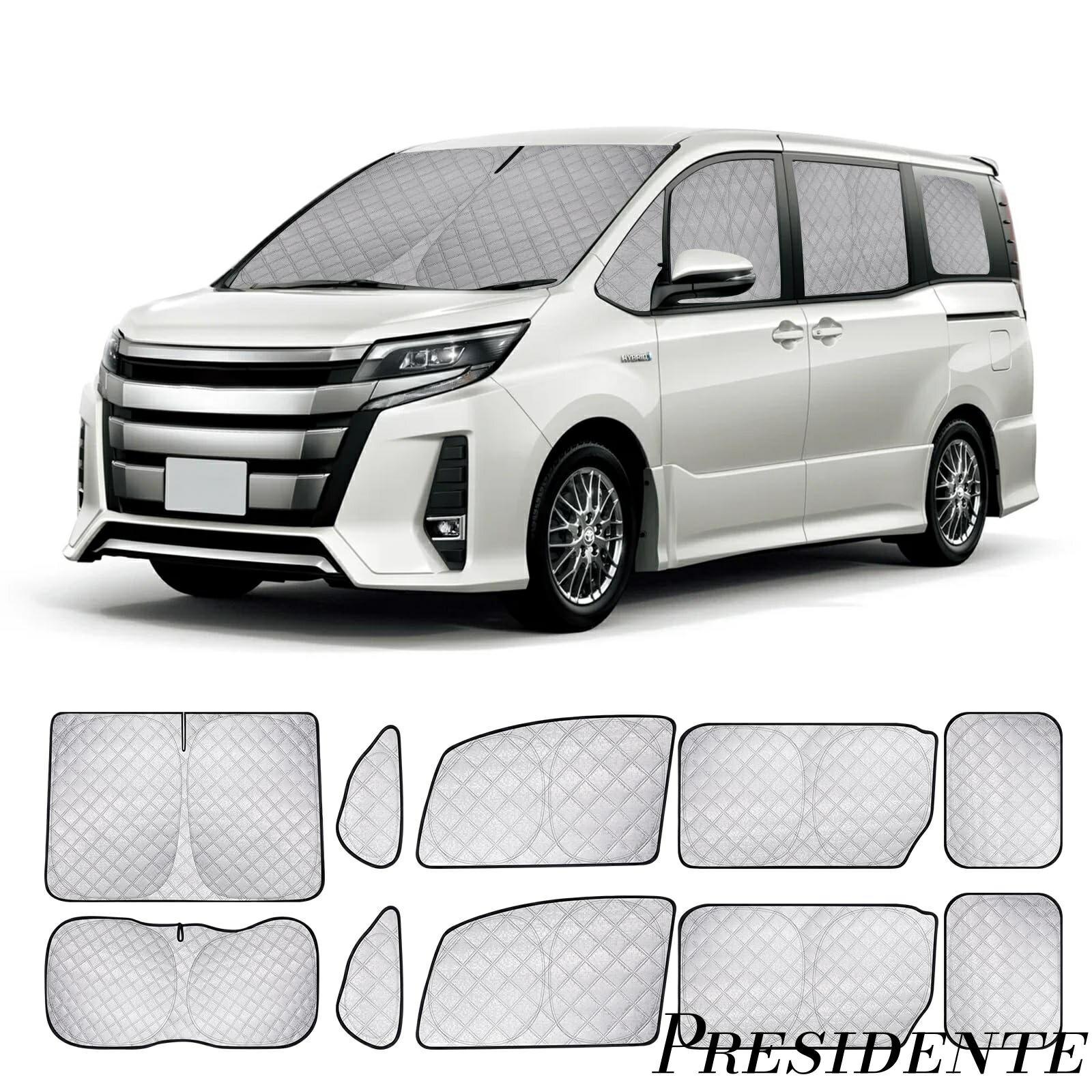 【まとめ買いで最大500円OFFクーポン!】【送料無料】ヴォクシー ノア 80系 車種専用 サンシェード 車用 断熱 遮光シェード 全窓目隠し 車窓日よけ 車中泊グッズ アウトドア VOXY NOAH 80系 日除け 防災 取付簡単 収納袋付き FT03-NR80