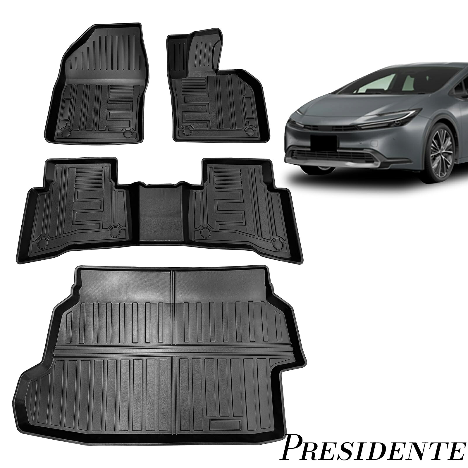 【まとめ買いで最大500円OFFクーポン!】【送料無料】対応トヨタ 新型 60プリウス PRIUS 60系 5代目 3Dプリウス 60系アクセサリー2023年1月?現行TPE材質 防水仕様 耐汚れ 耐磨耗性 滑り防止 取付簡単 カー用（ZVW6#/MXWH6#）
