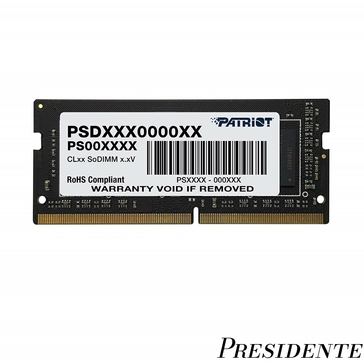 【まとめ買いで最大500円OFFクーポン!】【送料無料】Memory DDR4 2666MHz PC4-21300 8GB SODIMM ノートパソコン用メモリ PSD48G266681S｜Shop Presidente 店