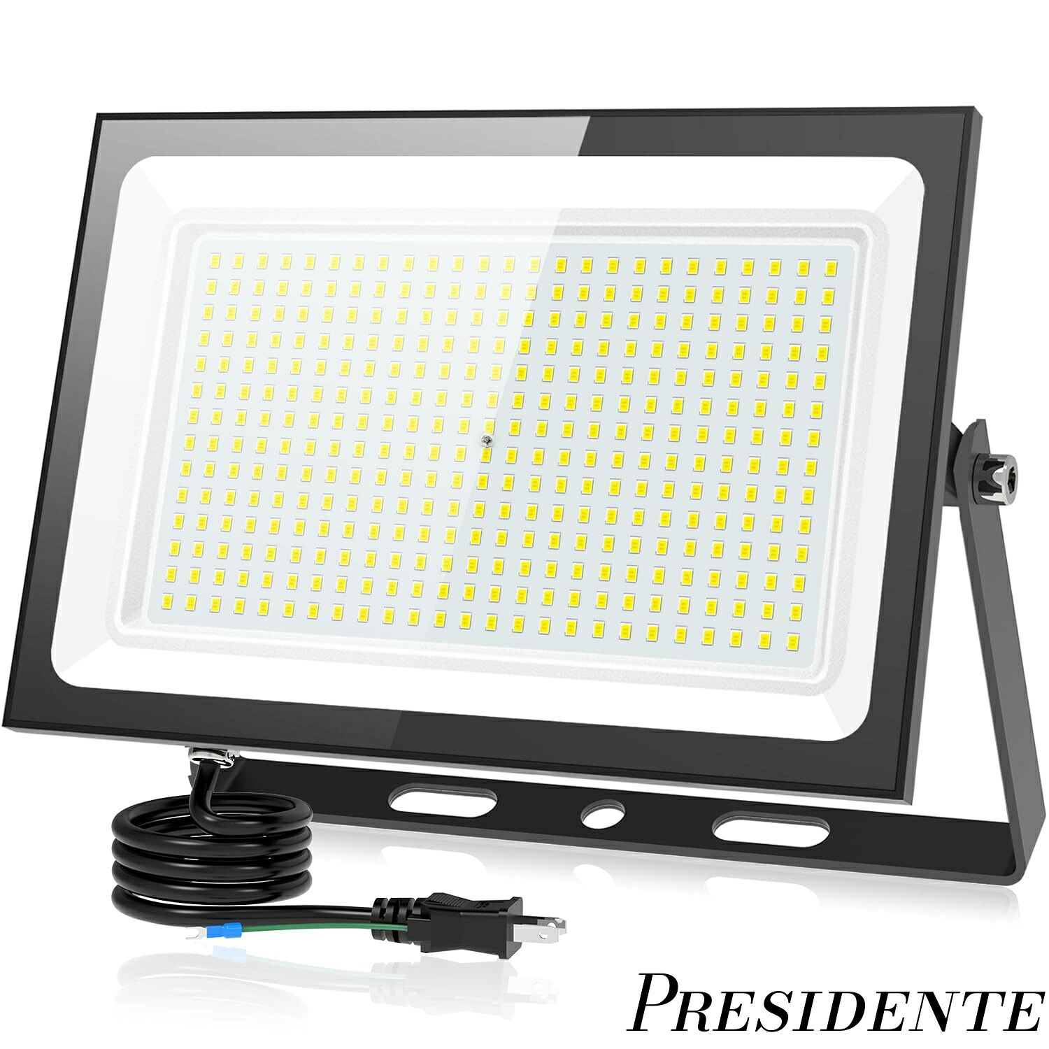 【まとめ買いで最大500円OFFクーポン!】【送料無料】led 屋外 作業灯 ledライト 300W 35000LM IP66防水 昼光色 6500K 高輝度 高放熱 省エネ 軽量 120&deg;広角 100V 屋外照明 野外 防水 BBQ ガレージ 看板 駐車場 倉庫 工場 作業灯 工事用ライト 豪雨対応｜Shop Presidente 店
