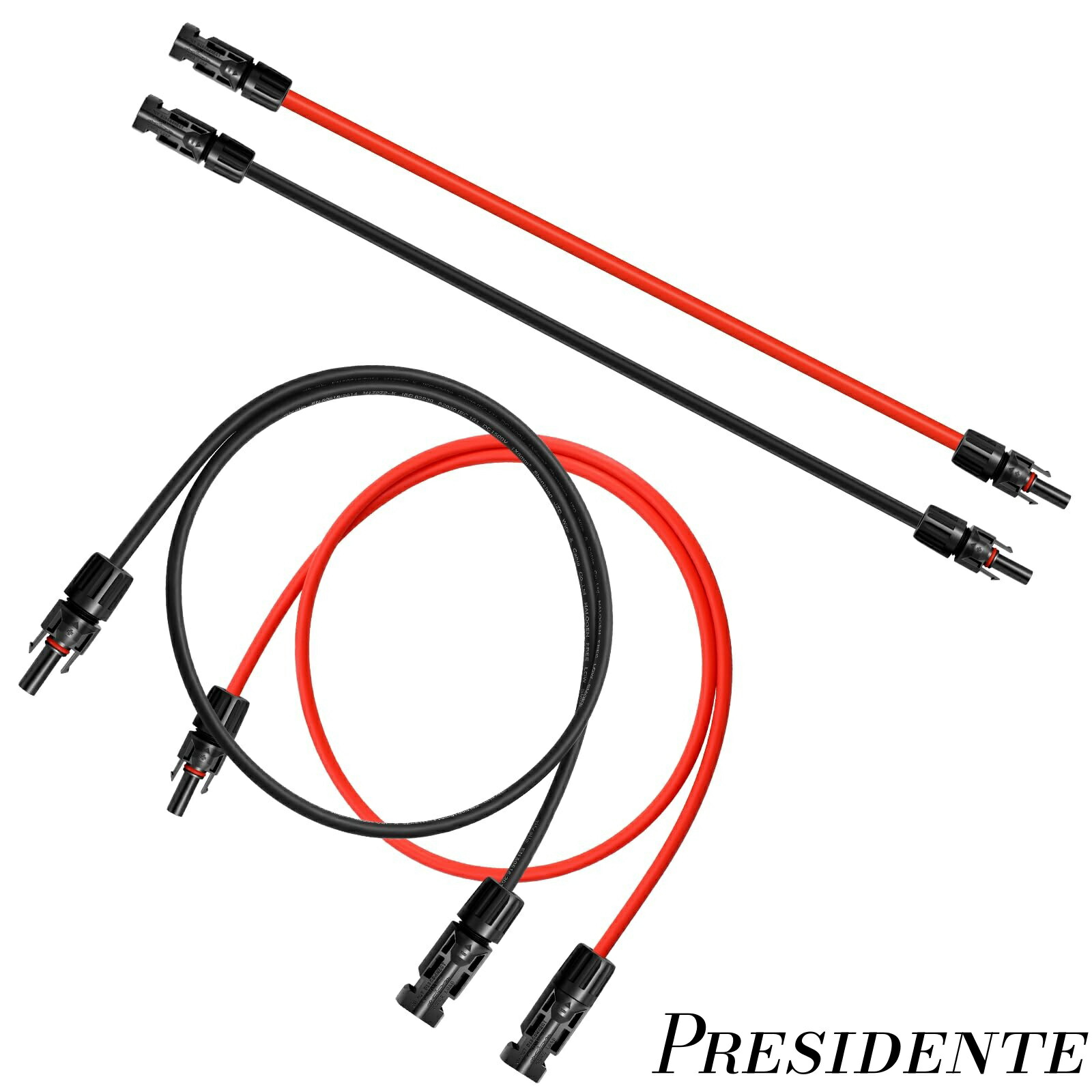 【まとめ買いで最大500円OFFクーポン!】【送料無料】ケーブル 10m 6sq mc4 延長ケーブル 10awg ソーラーパネルケーブル 太陽光発電パネル 両端加工 2本/組