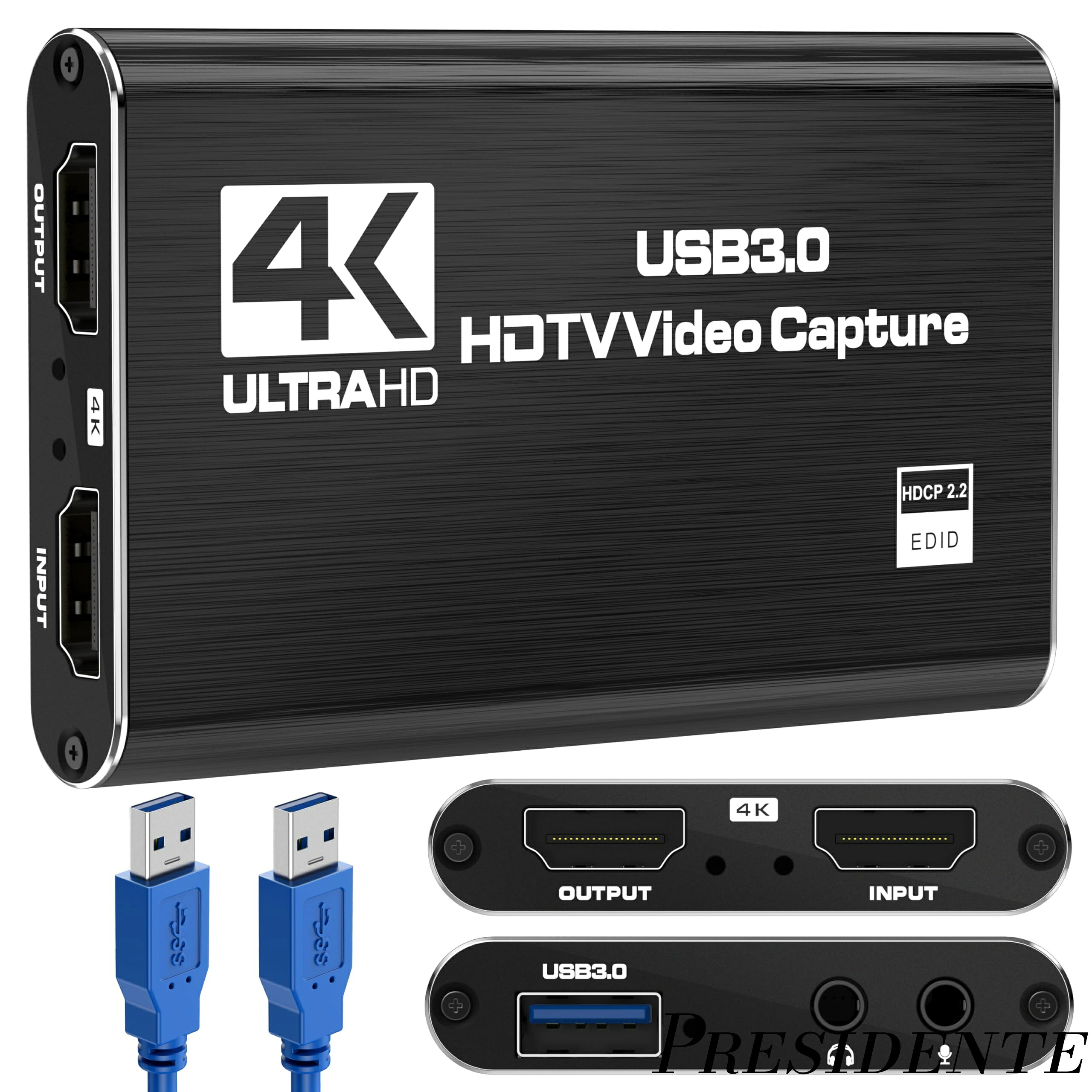【まとめ買いで最大500円OFFクーポン!】【送料無料】外付け 4K パススルー Switch対応 HDMI 1080P/60FPS 低遅延 USB 3.0 HD 高速伝送 hdmi ビデオ キャプチャー 画面共有 ゲーム実況生配信 ビデオ録画・ライブ配信用 モニター接続 tv出力 互換