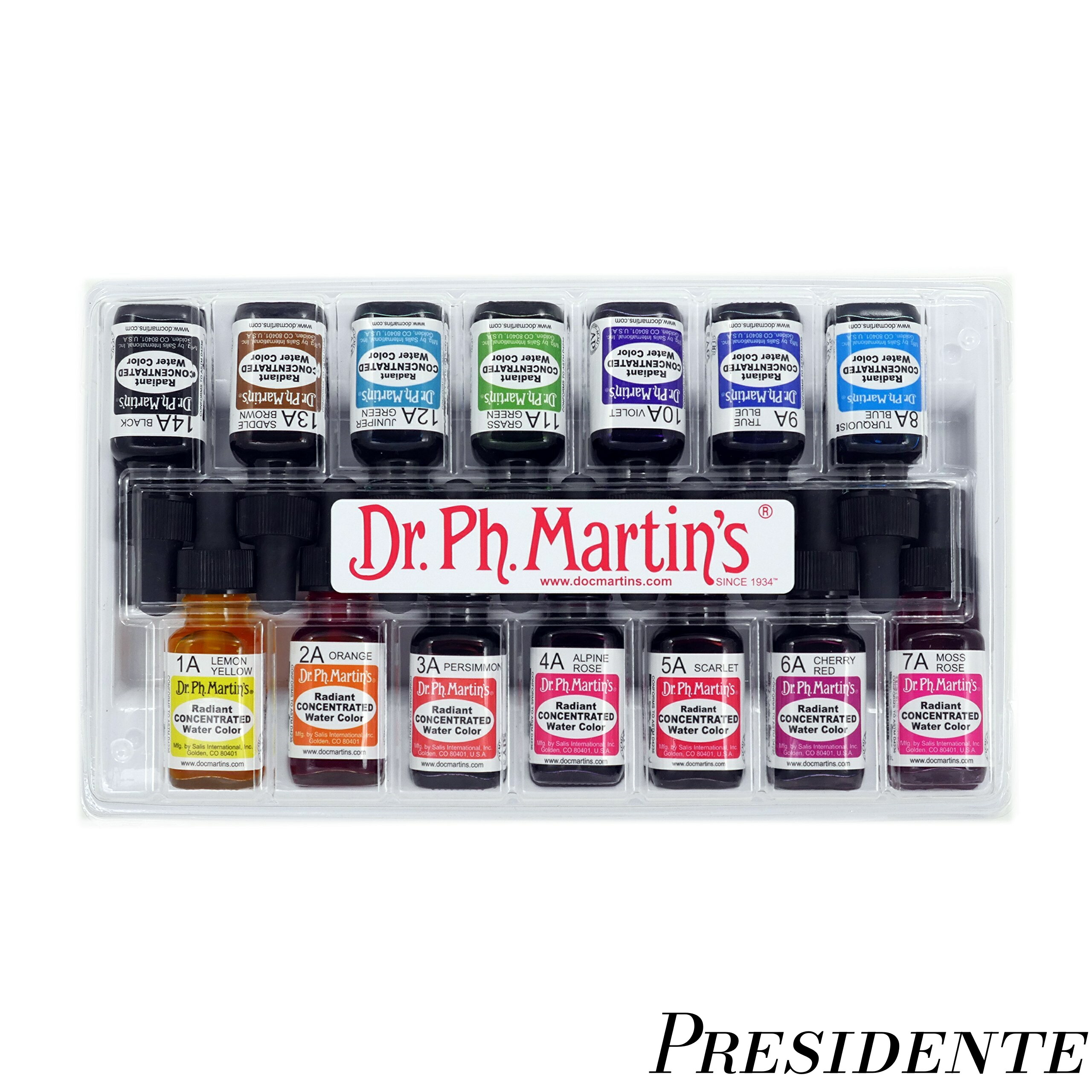 【まとめ買いで最大500円OFFクーポン!】【送料無料】Ph. Martin's ドクターマーチン ラジアント 1/2OZ 14色セット Aセット