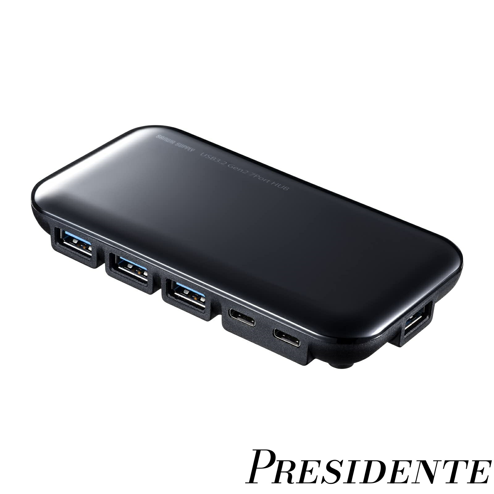 【まとめ買いで最大500円OFFクーポン!】【送料無料】USB3.2Gen2対応 Type-C 7ポートハブ USB-3TCH38BK ブラック
