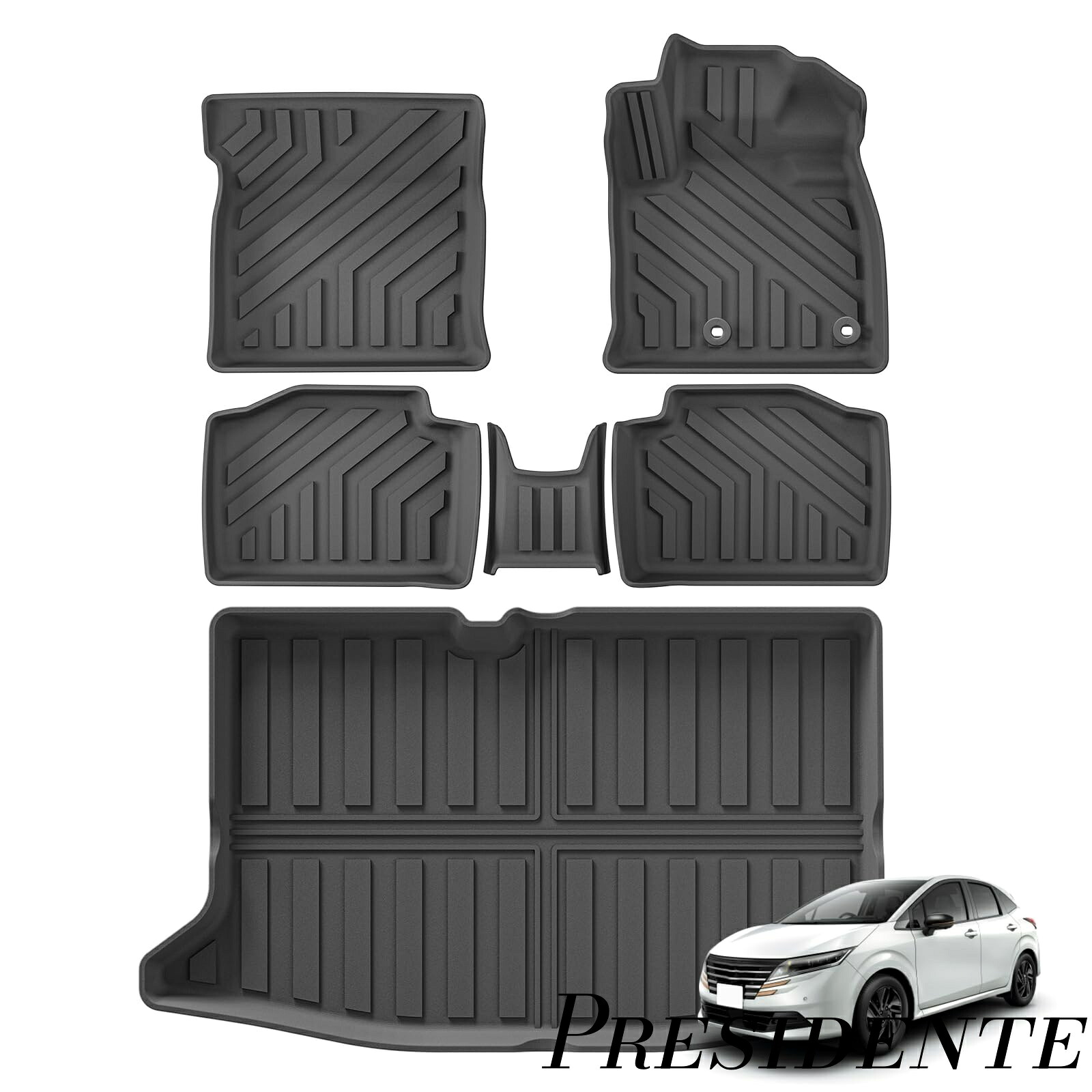 【まとめ買いで最大500円OFFクーポン!】【送料無料】ノート オーラ E13系 専用 フロアマット ラゲッジマット 立体カーマット 立体構造 NOTE E13 2020年～現行 3Dフロアマット トランクマット AURA e-power FE13 SFNE13 2021年～現行 カーマット 荷室マット TPE素材 防水 抗菌