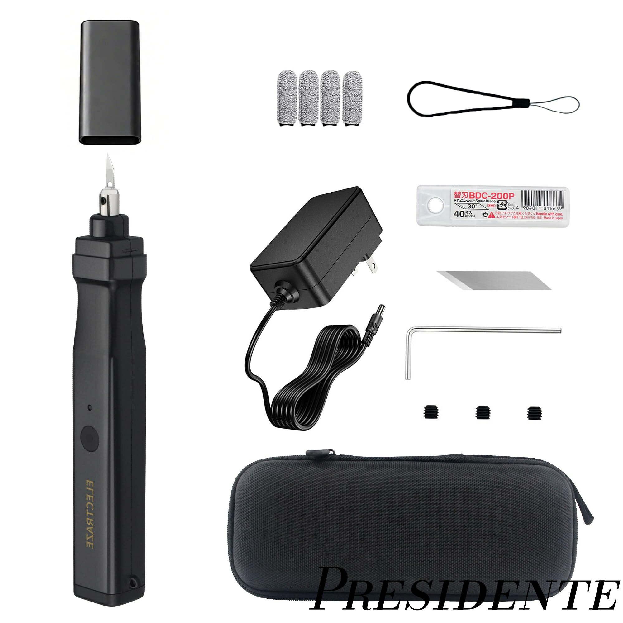 【まとめ買いで最大500円OFFクーポン!】【送料無料】40000 Hz 超音波カッターは、3D プリントモデル、プラスチック、木材、樹脂、PCB、カーボンファイバーを切断するための 50 枚の交換可能なブレードを備えた多用途のハンドヘルド クラフト切断ツールです。 (E1 小)