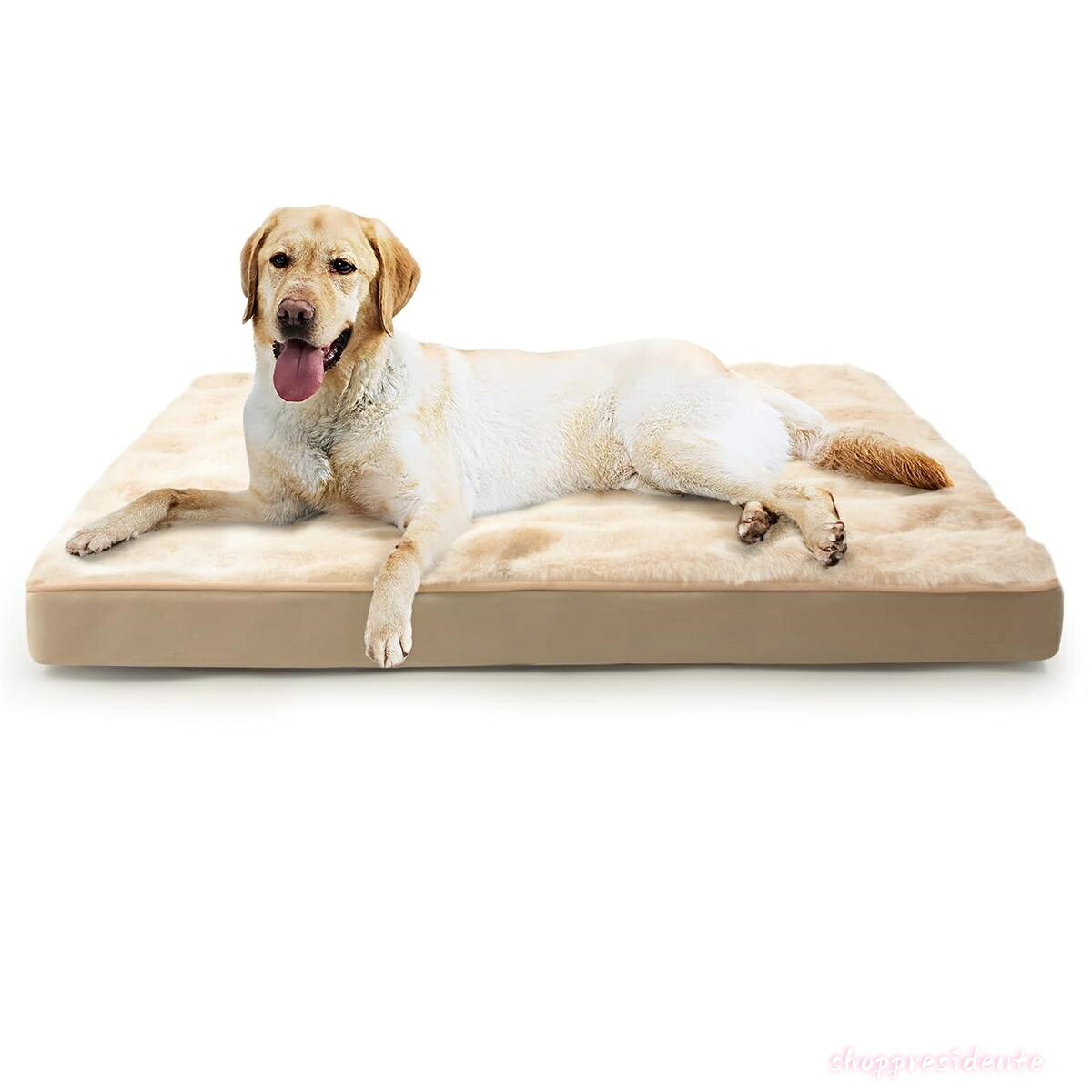 【送料無料】ベッド クッション 犬ベッド ペットベッド ペットソファーベッド 洗える ふわふわ 犬寝床 防水 滑り止め 老犬介護 床ずれ 防止 通年使用 冬/夏 秋田犬 中型犬 大型犬 多頭飼い 絞り風 ベージュ 111*81*7cm