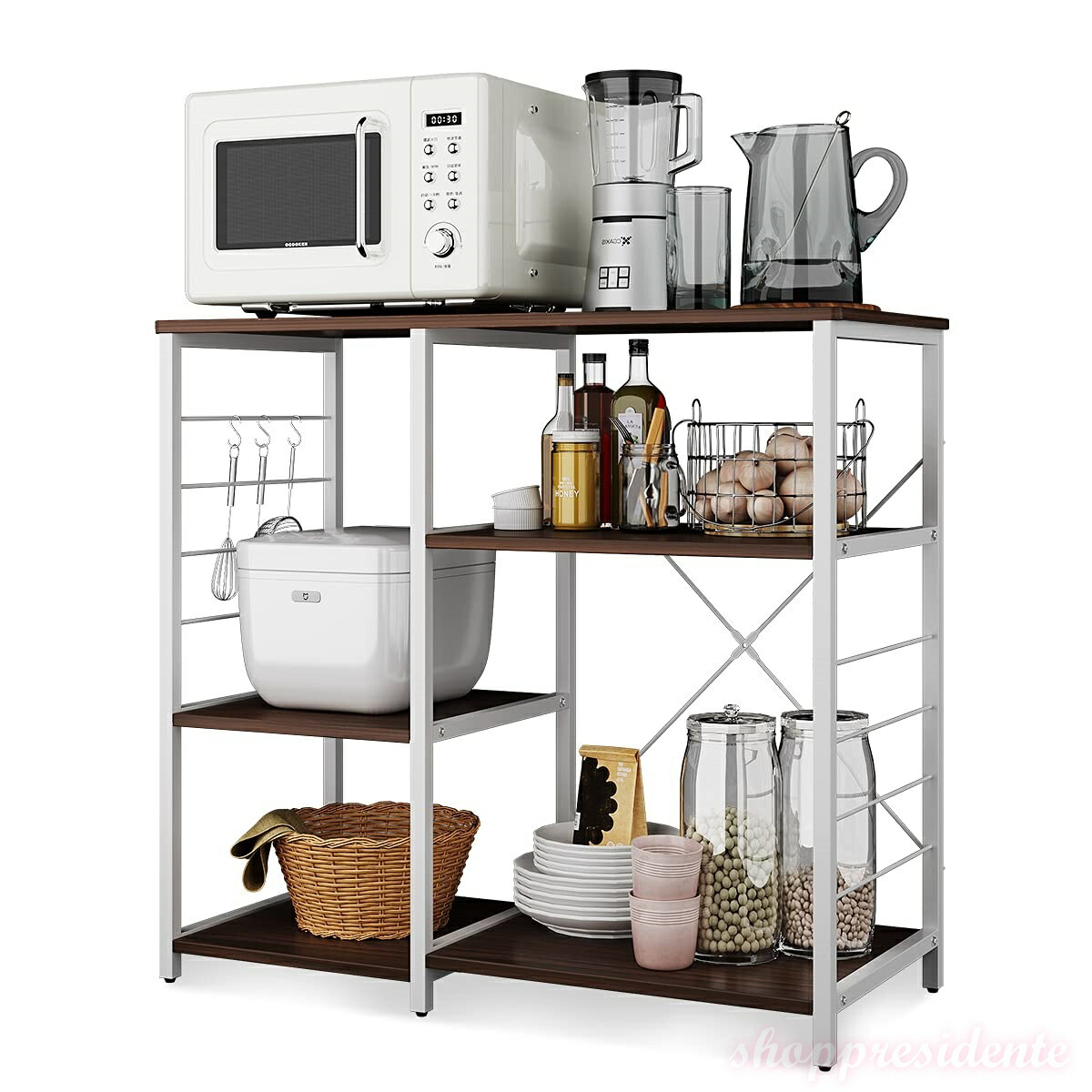 【送料無料】レンジ台 レンジボード レンジ棚 省スペース 幅90*奥行40*高さ82cm 簡単組立