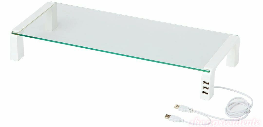 【送料無料】机上台 デスクボード USBハブ付 白 THDBU-20W