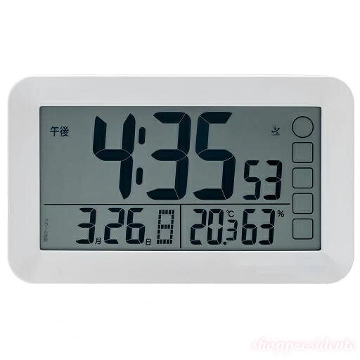 【送料無料】目覚まし時計電波時計置き時計ホワイト白自動点灯デジタルスヌーズライトDQL-170NJ-7JF