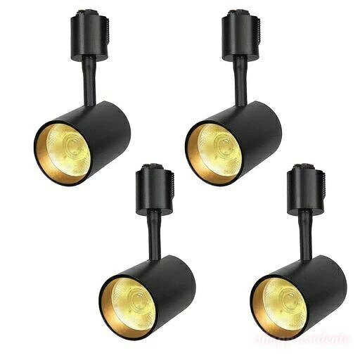 【送料無料】ライティングレール用スポットライトダクトレールライトセット電球色10W内蔵式LED照明角度調整簡単取付屋内照明/商業施設/店舗展示/商品展示照明4個