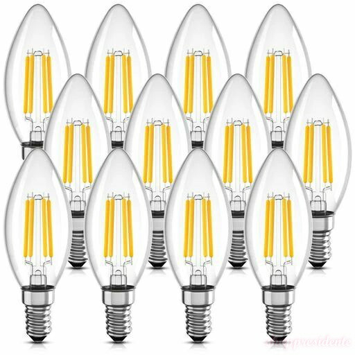 【送料無料】シャンデリア電球フィラメント14口金直径14mm4W(40W形相当)370lm2700K電球色高演色性360°広配光蝋燭型常夜灯非調光対応密閉器具対応C35(12個入り) 4,534円