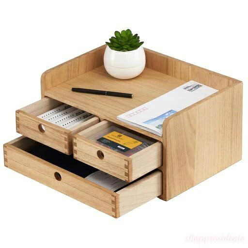 【送料無料】引出し木製レターケース書類トレー書類収納小物収納チェスト蟻組構造デスク上置棚完成品ナチュラルTQ-2D3C-NA