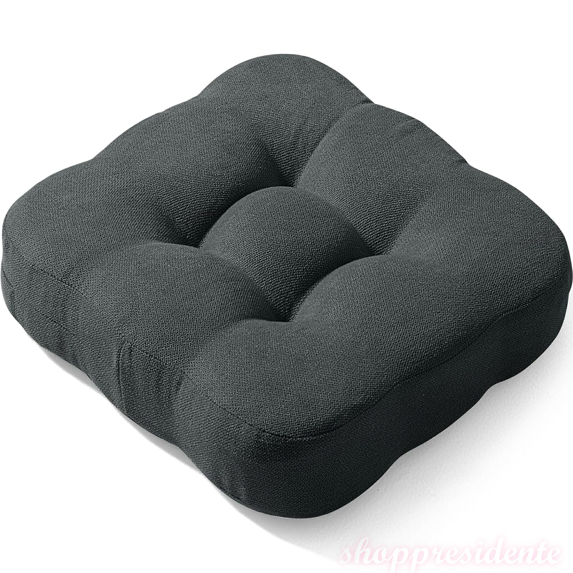 【送料無料】クッション 低反発 椅子 クッション ホスール(HOSUR) 厚め 8cm 2層構造 42cm 座布団カバー シートクッション お尻が痛くならない 無地 車用 オフィスチェア用 おしゃれ ダークグレー