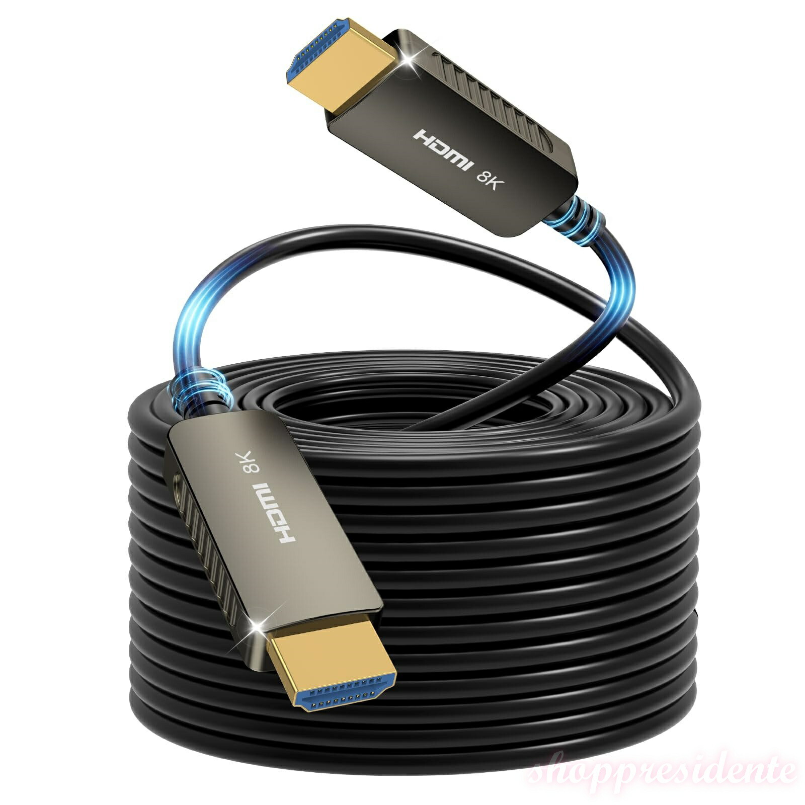 【まとめ買いで最大500円OFFクーポン!】【送料無料】8 K光ファイバHDMIライン10M、ウルトラハイスピードHDMI 2.1ケーブル、光ファイバライン、超高速伝送、サポート8K@60Hz 4K@120Hz、48 Gbps、動的HDR、eARC、HDCP 2.2は、テレビ、PC、ゲーム機、HDTV、ディスプレイ、モニタ