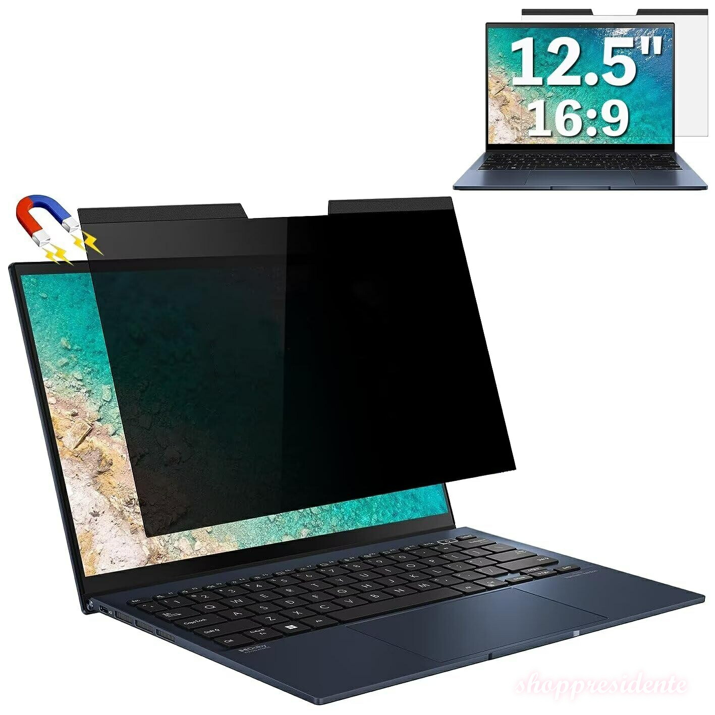 【まとめ買いで最大500円OFFクーポン!】【送料無料】12.5インチ(16:9) マグネット式 覗き見防止フィルター プライバシーフィルター ブルーライトカット 反射防止 PC パソコン ノートブック のぞき見防止 画面保護フィルム 保護シート 着脱簡単 両面使用