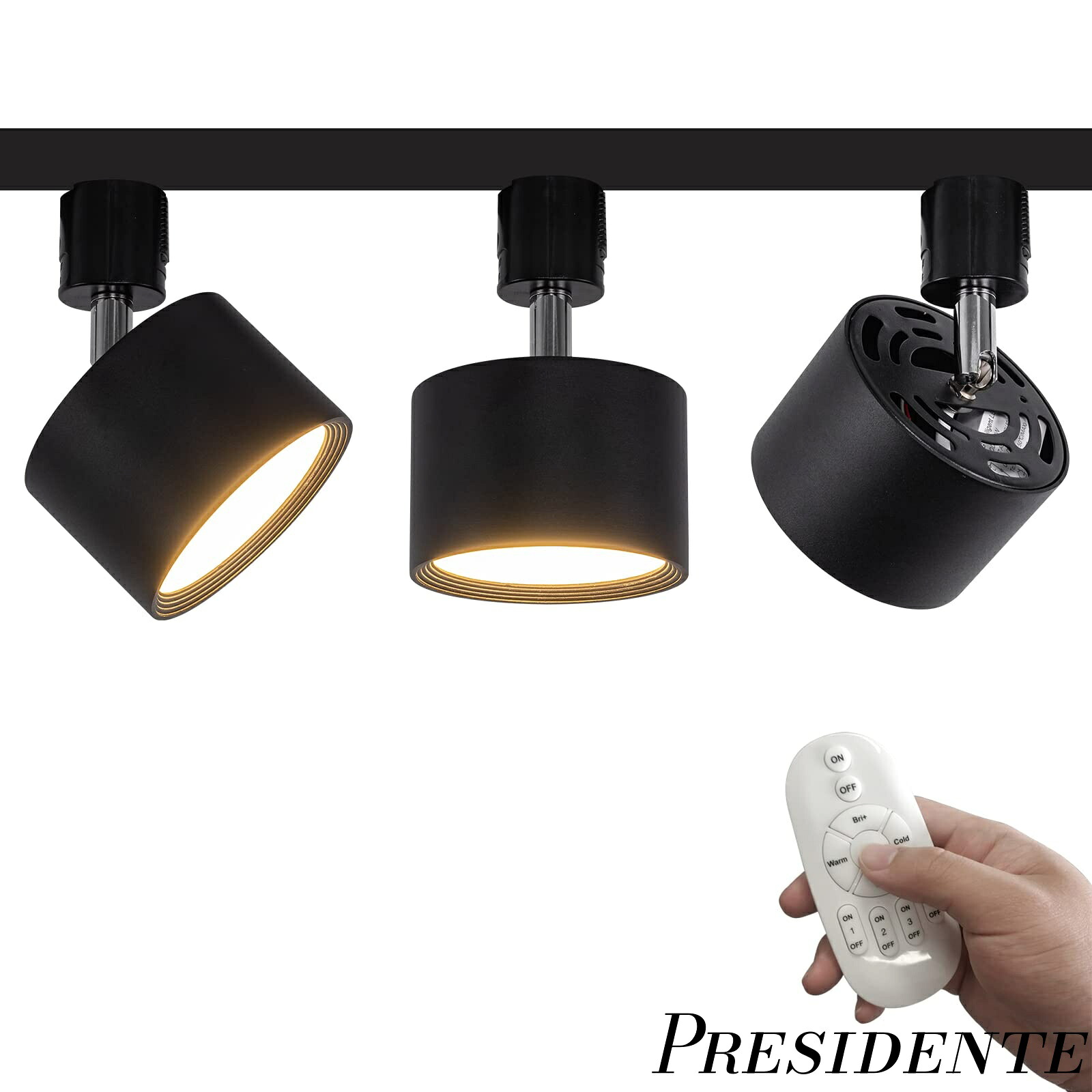 【まとめ買いで最大限度500円OFFクーポン券!】【貨物輸送無料】3個容器に並べる LED 9W 落ち込むともし火 遠隔操作付き添い人 調光 調色 角度合わせる可 LED ライティングレールライト LED内蔵 注目の的 ライティングレール照明装置 上昇限度 昼ご飯 リビング用 黒いこと