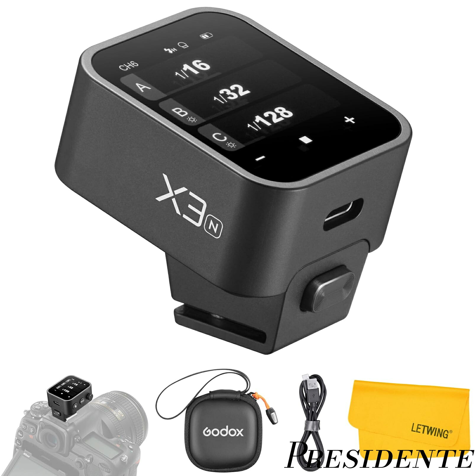 【まとめ買いで最大500円OFFクーポン!】【送料無料】技適マーク GODOX X3-N X3 N X3N 送信機 TTL 2.4G ワイヤレス フラッシュ トリガー Nikon用 高速同期 TTL オート/マニュアル/マルチフラッシュ X3 ニコンカメラに対応|Shop Presidente 店
