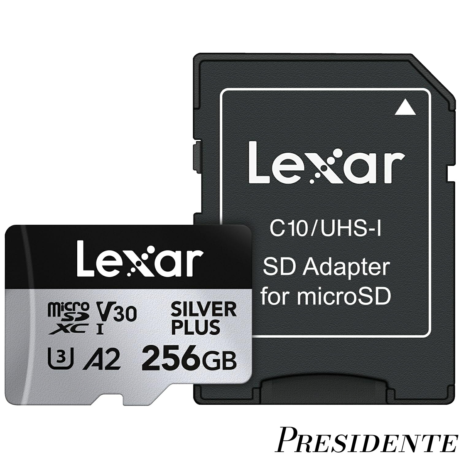 【まとめ買いで最大500円OFFクーポン!】【送料無料】256GB Professional Silver Plus Micro SDカード UHS-I C10 U3 V30 フルHD & 4K 最大205/150MB/s microSDXCメモリーカード ビデオグラファー/ゲーマー向け (LMSSIPL256G-BNANU)｜Shop Presidente 店