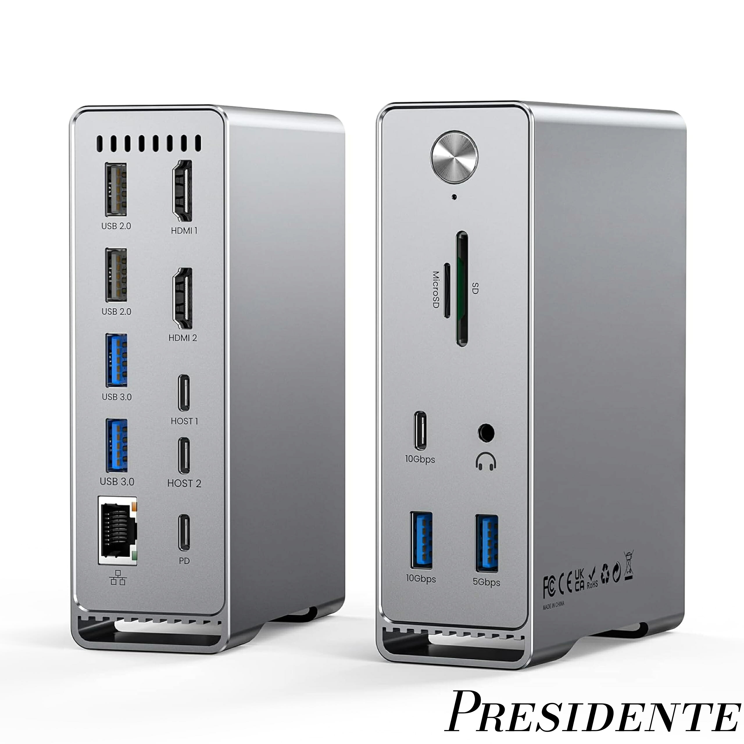 【まとめ買いで最大500円OFFクーポン!】【送料無料】Pro/Air専用 14-IN-2 ドッキングステーション Type c Dock 3画面モード トリプルディスプレイ対応 MST機能 4K＠60Hz HDMIポート 100W出力 10Gbps USB-Aポート USB-Cポート USB3.2 Gen2対応 1Gbps イーサネットポート 3.5mm 17,935円