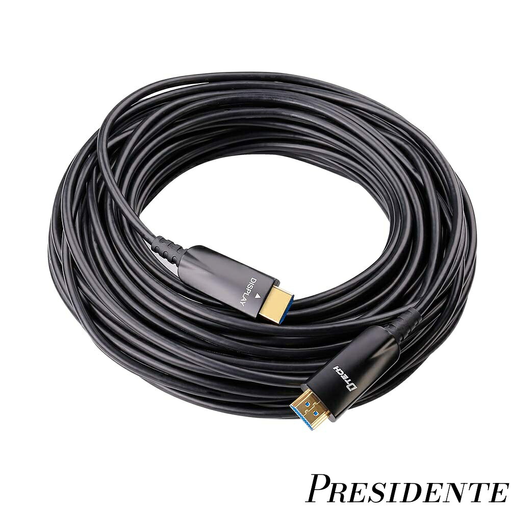 【まとめ買いで最大500円OFFクーポン!】【送料無料】光ファイバー HDMI ケーブル 30m 4K 60Hz 2K 144Hz 1080P UHD ビデオ ハイスピード 18Gbps 3D ARC Deep Color HDCP1.4 EDID CEC 対応 やわらか スリム 延長 長距離配線 ブラック