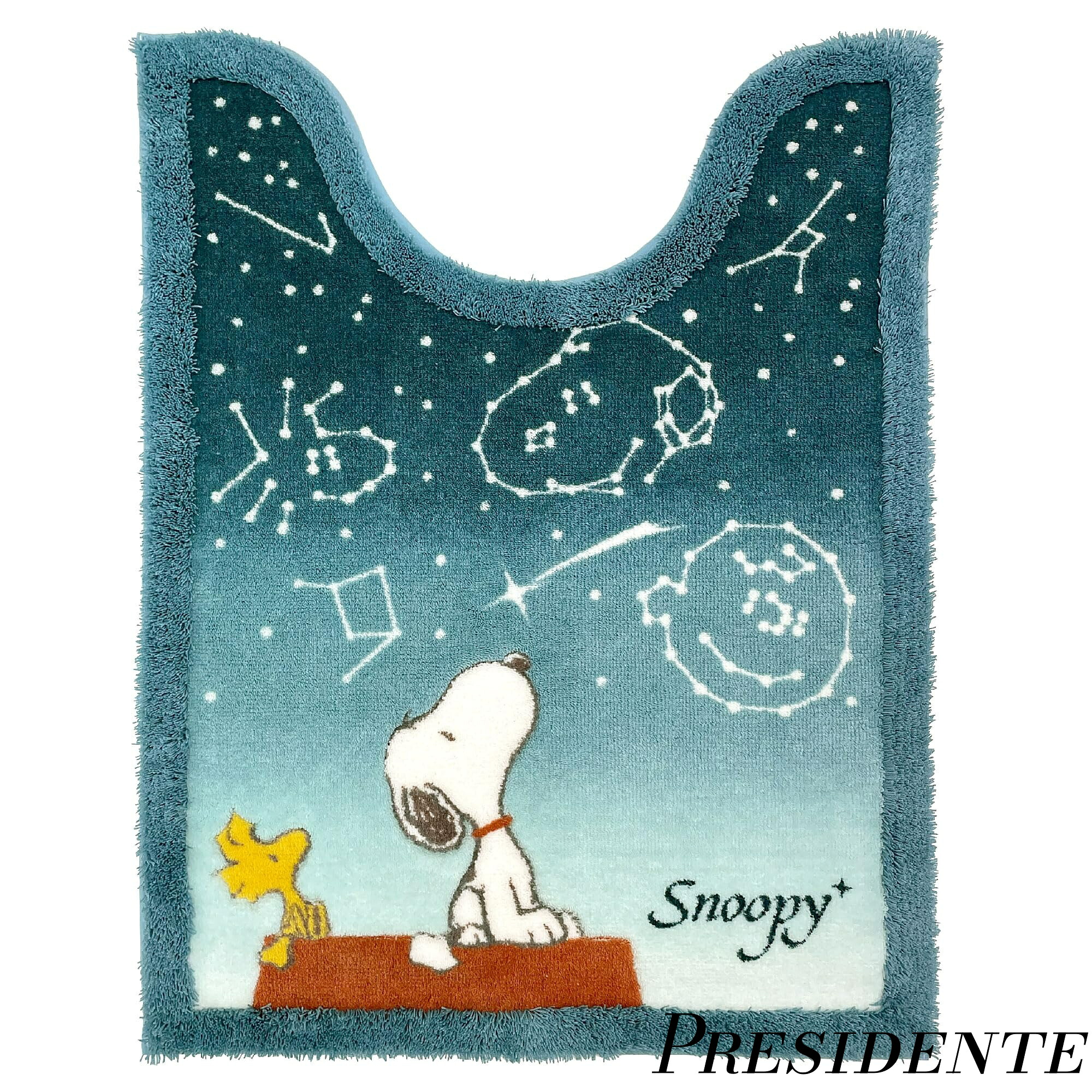 【まとめ買いで最大500円OFFクーポン!】【送料無料】スヌーピー 星空スヌーピー トイレマット ロング丈 約80×60cm ブルー キャラ アニマル snoopy 34365