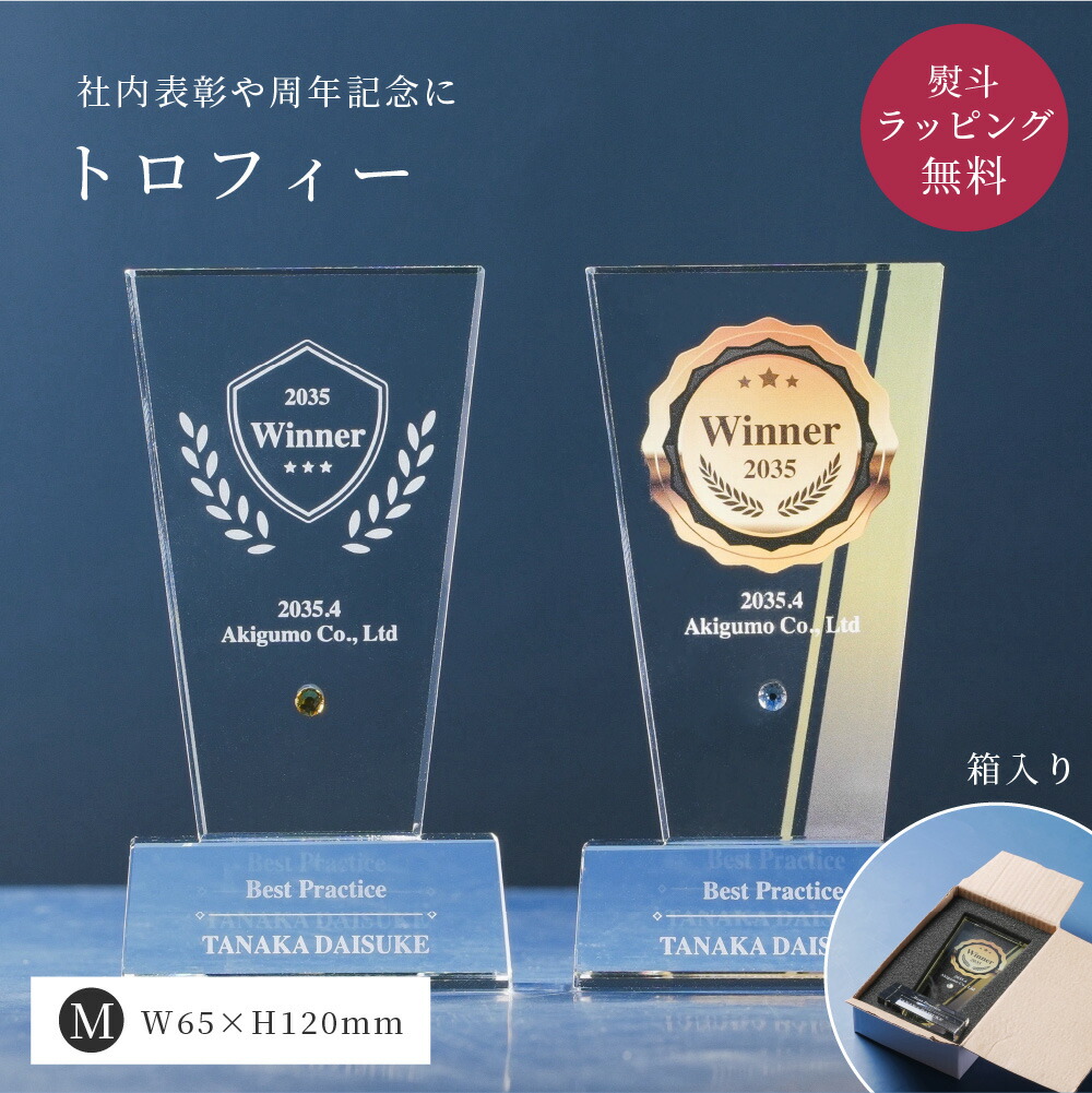 楽天市場】トロフィー中 Mサイズ 盾形 社内表彰・周年記念用 PS-5B