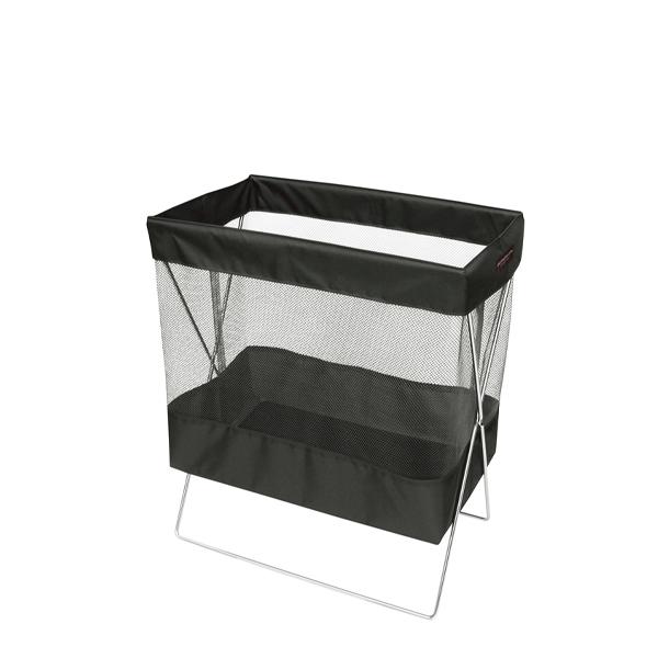 ラージサイドワゴン メッシュ ブラック 折りたたみ式 荷物置き かご 手荷物ラック 手荷物入れ 折りたたみ 収納ボックス サイドワゴン かばん入れ 机下収納 おしゃれ 客席 店舗 業務用