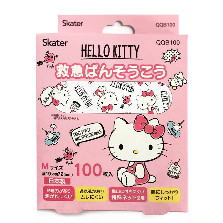 【１０個セット】スケーター 救急ばんそうこう ハローキティ Mサイズ 100枚入&times;１０個セット 【正規品】｜ソレイユ店