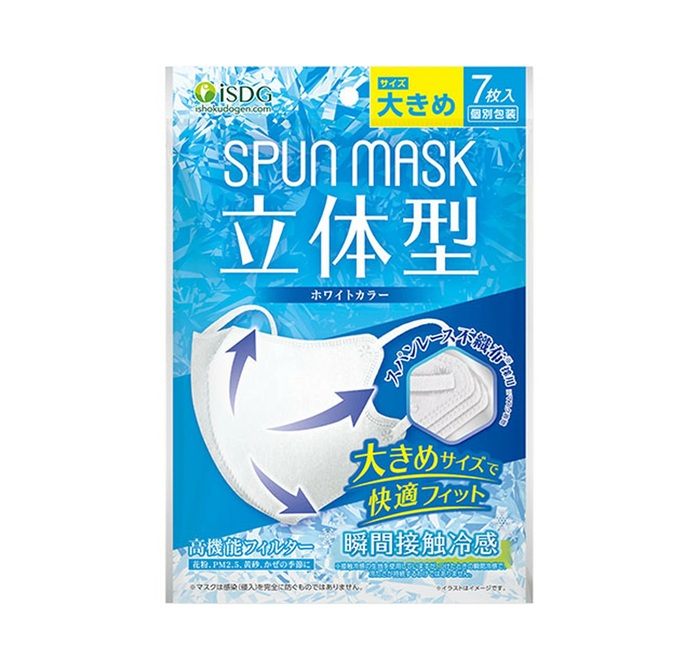 【２００個書き割り】【１容れもの分】 医食同源 立体型渡り間スピード競技 不織布色つや恍ける 冷感手合い 大きめ 白いこと(7枚入)×２００個書き割り １容れもの分【定め事品】