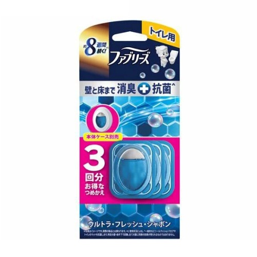 【１２個書き割り】【１容れもの分】 P\u0026G ファブリーズ 室内用便器用 消臭+抗菌 ウルトラ・生新しい・石けん つめかえ(3個入)×１２個書き割り １容れもの分【定め事品】