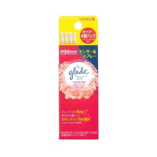 【５個セット】 ジョンソン グレード 消臭センサー＆スプレー 芳香剤 ロマンティックフローラルの香り 付け替え(18ml*4本入)×５個セット 【正規品】
