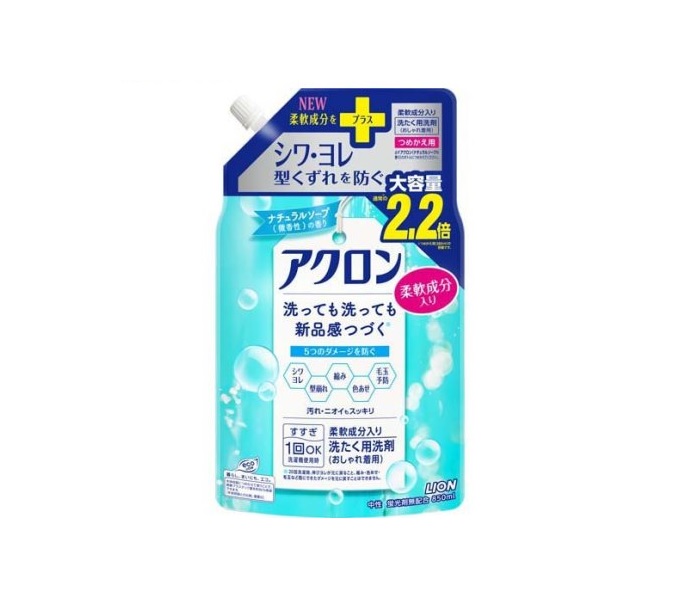 【楽天市場】ライオン アクロン おしゃれ着洗剤 ナチュラルソープの香り 詰め替え(850ml)【正規品】：ソレイユ楽天市場店