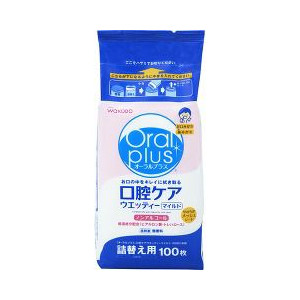 【１２個セット】【１ケース分】 和光堂 オーラルプラス 口腔ケアウエッティー マイルド 詰替え用 100枚入 ×１２個セット　１ケース分 【正規品】