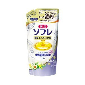 【12個セット】 薬用ソフレ 濃厚しっとり入浴液 ホワイトフローラルの香り つめかえ用 400mL ×12個セット 1ケース分 【正規品】【dcs】|ソレイユ店