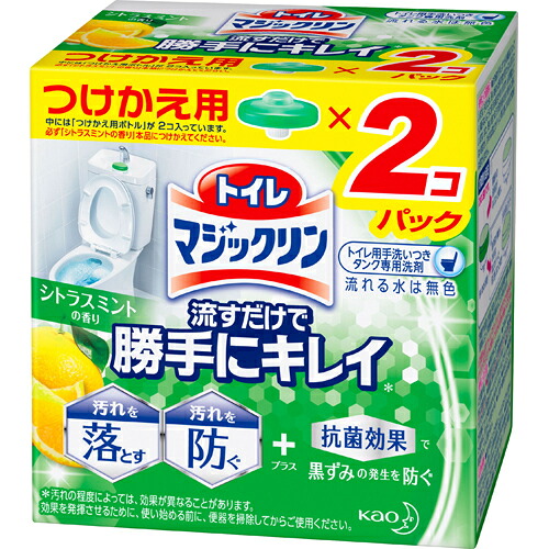 【１２個書き割り】【１容れもの分】 トイレマジックリン 流すだけで勝手気侭にキレイ シトラスミントの芳ばしさ つけかえ用 80g ×2コパック ×１２個書き割り １容れもの分 【定め事品】【dcs】