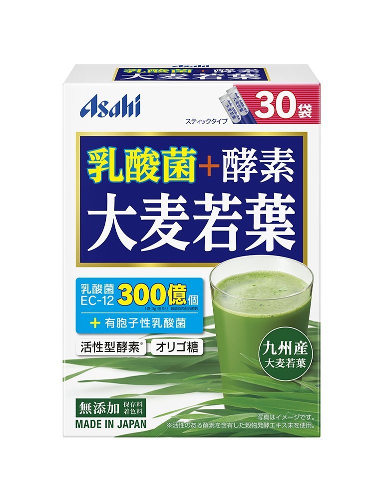 【５個セット】アサヒグループ食品 乳酸菌+酵素 大麦若葉 30袋 (90g)×５個セット 【正規品】 ※軽減税率対象品