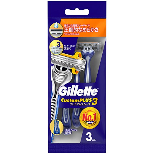 【１８０個セット】【１ケース分】 ジレット カスタムプラス3 髭剃り プレミアムスムース CP3-PS3 　3本入×１８０個セット　１ケース分 【正規品】【dcs】【k】【mor】【ご注文後発送までに2週間前後頂戴する場合がございます】