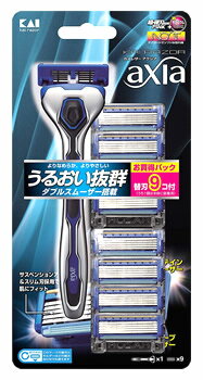 【５個セット】 貝印 カイレザー アクシア バリューパック スリム (本体＋替刃9ヶ付)×５個セット 【正規品】【k】【mor】【ご注文後発送までに1週間前後頂戴する場合がございます】 6,131円